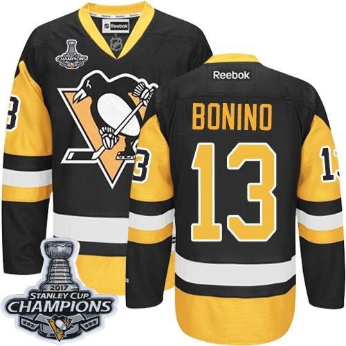 Penguins #13 Nick Bonino Black Alternate Stanley Cup Finals Champions Stitched NHL Jersey